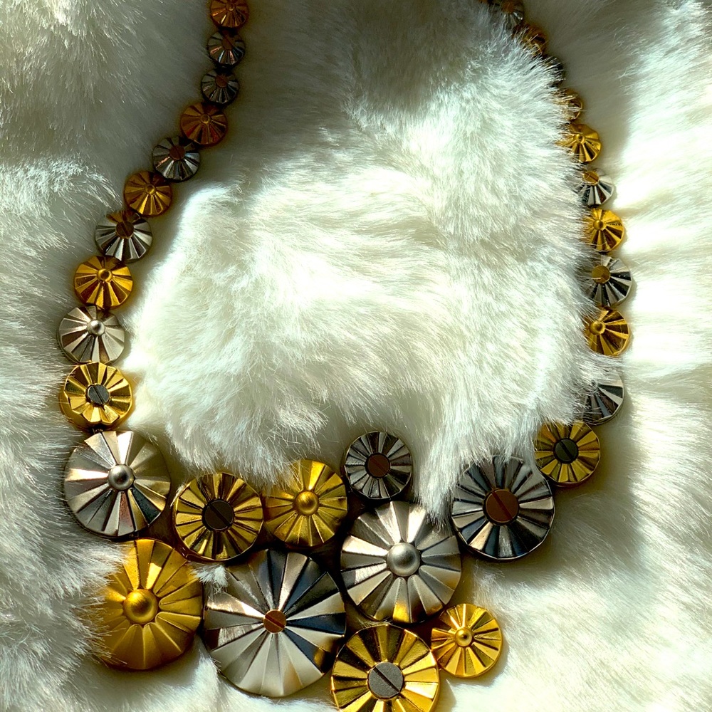 Coach metallic metal choker necklace.